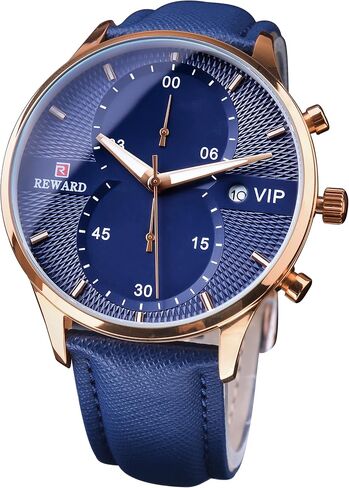 Men Watches Business Casual Wrist Watches (Multifunction/Waterproof/Luminous/Calendar) Genuine Leather Band Fashion Watch for Men in Saudi Arabia