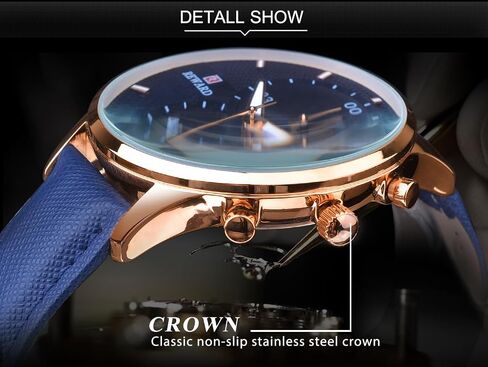 Men Watches Business Casual Wrist Watches (Multifunction/Waterproof/Luminous/Calendar) Genuine Leather Band Fashion Watch for Men in Saudi Arabia