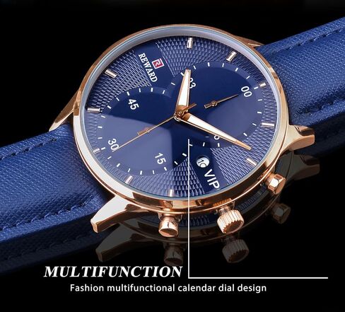 Men Watches Business Casual Wrist Watches (Multifunction/Waterproof/Luminous/Calendar) Genuine Leather Band Fashion Watch for Men in Saudi Arabia