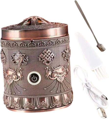 Generic Alloy Incense Burner Incense Holder Quick Heating Portable New Year Gift Decor Accessories Ornament for Bedroom Tea Table, Bronze in Saudi Arabia