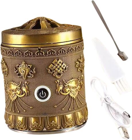 Generic سبيكة مبخرة حامل البخور التدفئة السريعة المحمولة هدية السنة الجديدة اكسسوارات الديكور زخرفة لطاولة الشاي غرفة النوم، برونزية in Kuwait