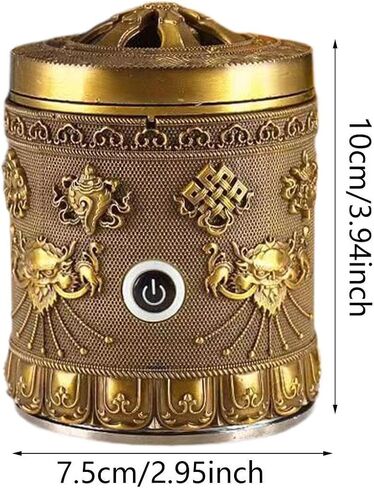 Generic سبيكة مبخرة حامل البخور التدفئة السريعة المحمولة هدية السنة الجديدة اكسسوارات الديكور زخرفة لطاولة الشاي غرفة النوم، برونزية in Kuwait