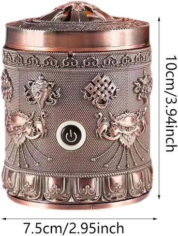Generic Alloy Incense Burner Incense Holder Quick Heating Portable New Year Gift Decor Accessories Ornament for Bedroom Tea Table, Bronze in Saudi Arabia