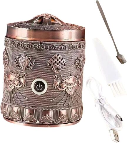 Generic Alloy Incense Burner Incense Holder Quick Heating Portable New Year Gift Decor Accessories Ornament for Bedroom Tea Table, Bronze in Saudi Arabia