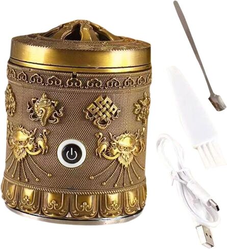 Generic سبيكة مبخرة حامل البخور التدفئة السريعة المحمولة هدية السنة الجديدة اكسسوارات الديكور زخرفة لطاولة الشاي غرفة النوم، برونزية in Kuwait