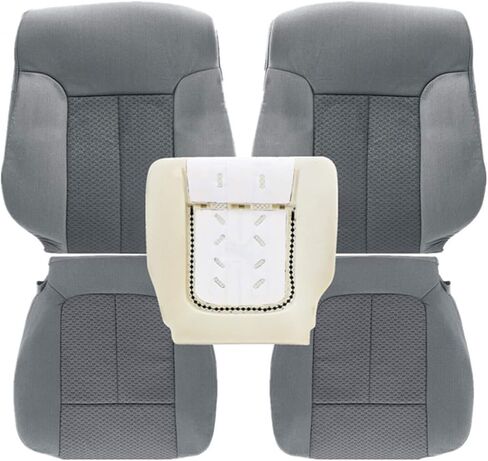 NLQR Driver and Passenger Side Bottom & Top Back Cloth Seat Covers & Driver Bottom Foam Cushion Compatible with Ford F150 2011 2012 2013 2014 in Saudi Arabia