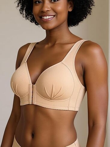 Wireless Front Closure Bras for Women No Underwire Back Support Bra Full Coverage Everyday Bra in Saudi Arabia