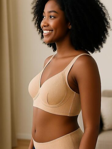 Wireless Front Closure Bras for Women No Underwire Back Support Bra Full Coverage Everyday Bra in Saudi Arabia