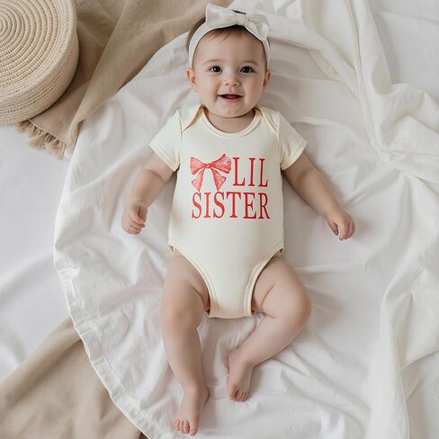 أخت كبيرة أخت صغيرة تتطابق مع ملابس Coquette Bow Toddler Girl T-Shirt و Meداد in Kuwait