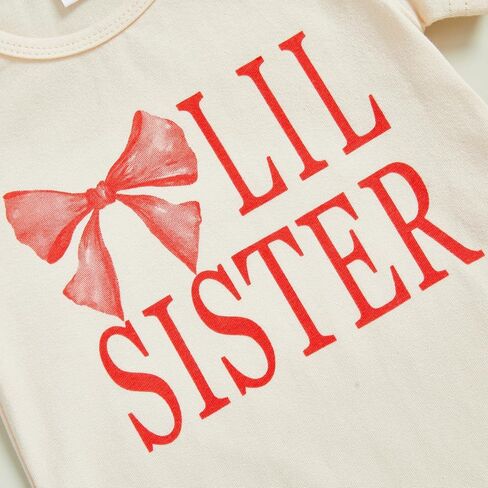 أخت كبيرة أخت صغيرة تتطابق مع ملابس Coquette Bow Toddler Girl T-Shirt و Meداد in Kuwait