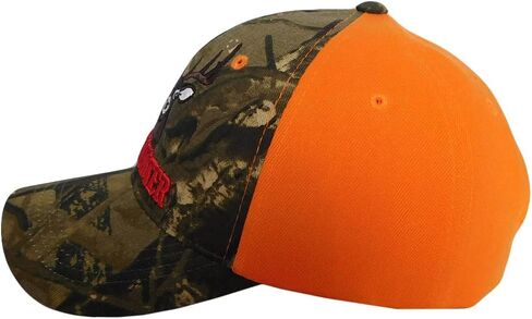 Deer Hunter Camouflage Front Orange Back Polyester Adjustable Embroidered Baseball Ball Cap Hat in Saudi Arabia