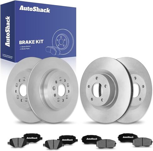 AutoShack Front & Rear Brake Rotors Ceramic Brake Pads | Replacement For 2011-2014 Ford Edge 2011-2015 Lincoln MKX 2.0L 3.5L 3.7L V6 AWD FWD | 12-PC Brake Kit in Saudi Arabia