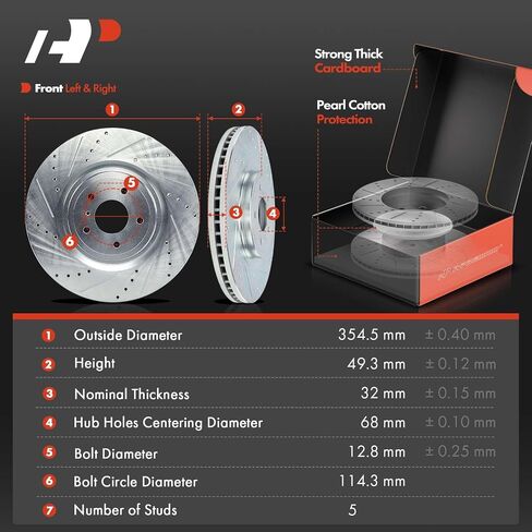 A-Premium Front and Rear Drilled Brake Rotor & Brake Pad Compatible with Select Infiniti and Nissan Models - Q60 2014-2015, G37 2009-2013, 370Z 2009-2019, 12-PC Set in Saudi Arabia