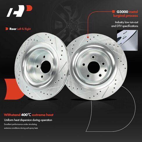 A-Premium Front and Rear Drilled Brake Rotor & Brake Pad Compatible with Select Infiniti and Nissan Models - Q60 2014-2015, G37 2009-2013, 370Z 2009-2019, 12-PC Set in Saudi Arabia