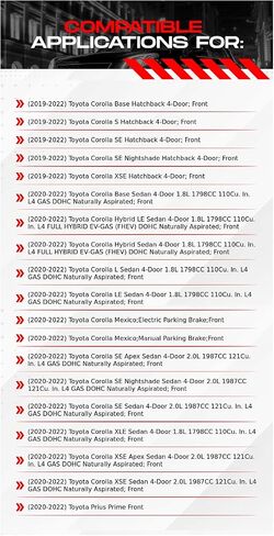 R1 Concepts Front Brake Kit For 2019-2024 Toyota Corolla, 2020-2024 Toyota Prius| Drilled Slotted Brake Rotors| Optimum OEP Brake Pads and Rotors Kit| Hardware included in Saudi Arabia