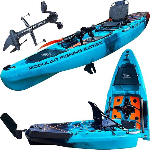 10.8ft Rapido Modular Propeller Drive Fishing Kayak | Super Lightweight, 400lbs Capacity | Easy to Store - Easy to Carry | Beats Inflatables | No roof Racks - no Wall Racks in Kuwait