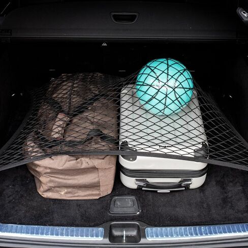 Elastic Cargo Net for SUV Truck 31.5 x23.6 inch Storage Mesh with Fixing Hooks 10Pcs D-Rings Luggage Cover, Trunk Organizer Netting for Pickup Truck RV Accessories in Kuwait