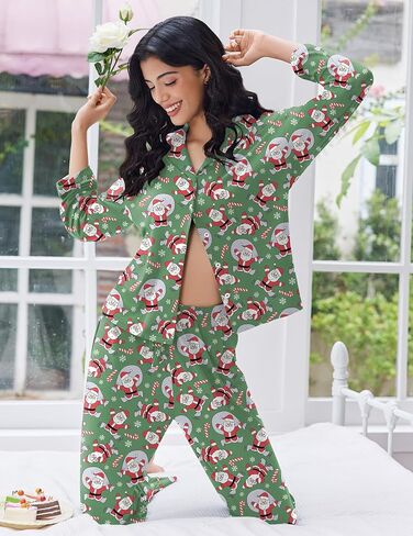 Ekouaer Women Pajamas Set Long Sleeve Sleepwear Button Down Pjs Soft 2 Piece Loungewear with Long Pants in Saudi Arabia
