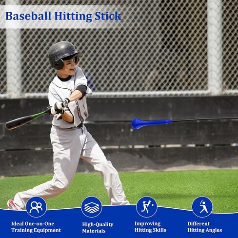 Baseball Hitting Stick,Batting Practice Equipment for Baseball and Softball,Extended Handlebar with Grip Strap,Ideal One-on-One Baseball Training Equipment in Saudi Arabia