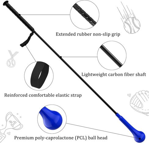Baseball Hitting Stick,Batting Practice Equipment for Baseball and Softball,Extended Handlebar with Grip Strap,Ideal One-on-One Baseball Training Equipment in Saudi Arabia