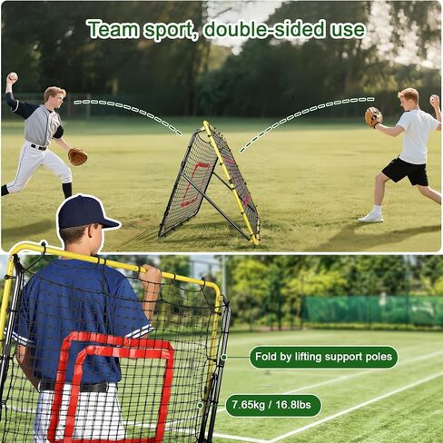 Baseball and Softball Rebounder Net,Baseball Rebounder,Volleyball Rebounder,Pitch Back Net,Multi-Sport Training Rebound Screen,with Pitching Target,Easy Adjustable Angles in Kuwait