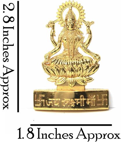 ديكور المنزل الهندوسي الهندي Ashtadhatu (مزيج معدني) تمثال أيدول تمثال مورتي لبوجا/هدية/ديوالي بوجا (لاكسمي كوبر يجلس صغيرًا) in Kuwait
