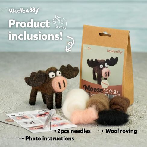 مجموعة لباد إبرة Woolbuddy - مجموعة صوف للفنون والحرف اليدوية للمبتدئين، والمشروعات العائلية - ممتعة وسهلة ومجزية. (قطة) in Kuwait