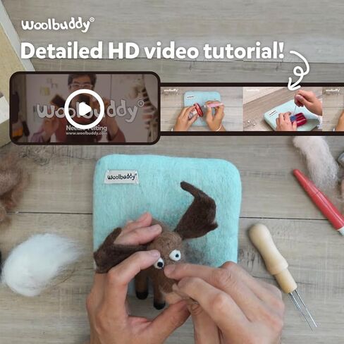 مجموعة لباد إبرة Woolbuddy - مجموعة صوف للفنون والحرف اليدوية للمبتدئين، والمشروعات العائلية - ممتعة وسهلة ومجزية. (قطة) in Kuwait