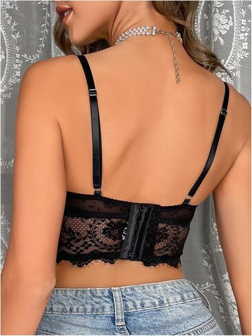 SweatyRocks Women's Cut Out Underwire Bras Sexy Floral Lace Bralette Tops in Saudi Arabia