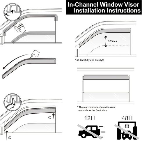 4pcs in Channel Style Sun Rain Window Visors Door Side Window Wind Deflectors for 194861 in Saudi Arabia