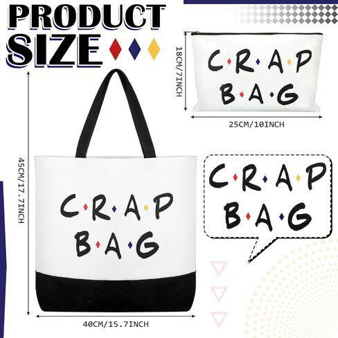 Cunno 2 Pcs Canvas Reusable Grocery Bags - Friends TV Show Gifts & Merch in Saudi Arabia