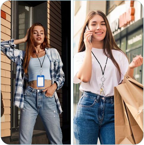 Bling Lanyard, 31.5'' White Lanyards for Women Rhinestone Office Lanyard Round Crystal Neck Strap Lanyard with Metal Clasp & Keyring for Id Badge Holder Id Card Keys Strap (White) in Kuwait