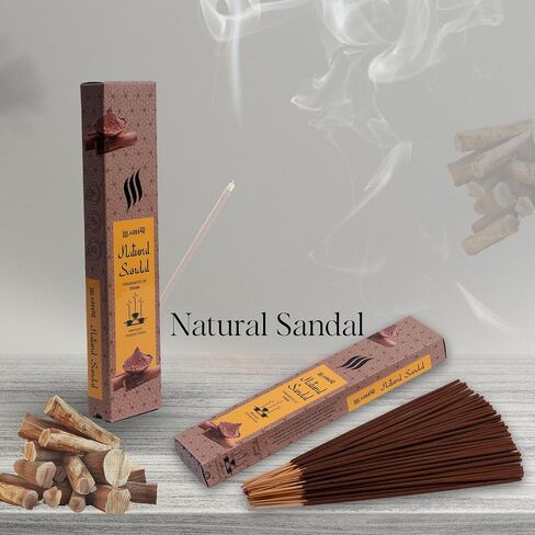 Natural Sandal Harmony: Pure Sandalwood Agarbatti Incense Sticks (Pack of 50) | Embrace Tranquility with Every Scented Breath in Saudi Arabia
