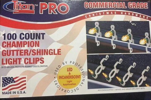 Titan Pro Commercial Grade Gutter Shingle Light Clips, 100 Count in Saudi Arabia