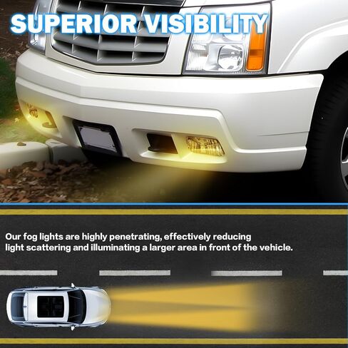 مصابيح الضباب متوافقة مع كاديلاك SRX 2010-2016، زوج واحد من مصابيح الضباب الأمامية للقيادة مع مصابيح H10 12 فولت 42 وات متضمنة مفتاح ومجموعة أسلاك in Kuwait