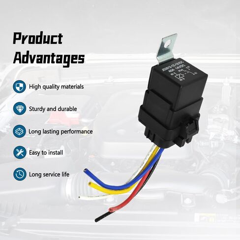 56055667AB Electrical Relay with Wiring Harness Compatible with Jeep Wrangler 2009-2016, Engine Cooling Fan Motor Relay Replace 56055667AA 56055667AB 56046958AB 56046958AA in Kuwait