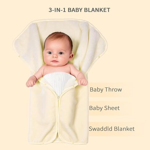 Mellowdy Baby Sack Mink Blanket - Small Soft Plush Thick Warm Wrap Swaddle for Babies (0-3yr) Crib Stroller Travel 500gsm (Baby Blue, 31x35 inches) in Saudi Arabia