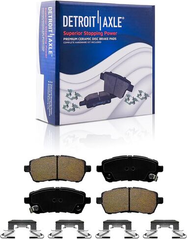 Detroit Axle - Front Brake Kit for 11-19 Ford Fiesta Drilled and Slotted Brake Rotors Ceramic Brakes Pads 2011 2012 2013 2014 2015 2016 2017 2018 2019 Replacement : 10.15" inch Front Rotors in Saudi Arabia