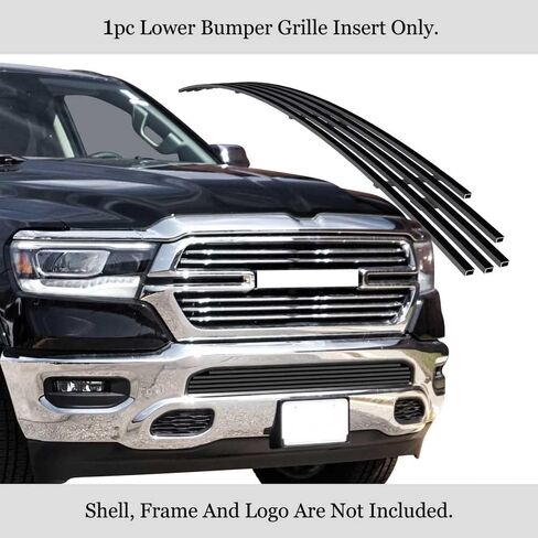 APS Compatible with Ram 1500 2019-2024 Without Sensor Lower Bumper Stainless Steel Chrome Mesh Front Grill Grille Insert D75031S in Saudi Arabia
