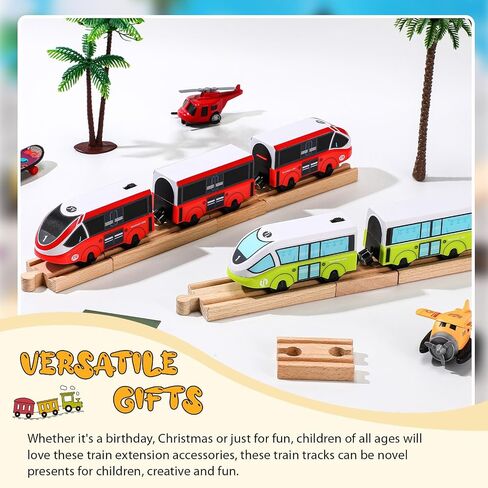 Liliful Pack of 8 Wood Train Track Expansion Packs| Compatible with Most Train Tracks| 6" Train Tracks (Straight) in Saudi Arabia