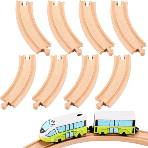Liliful Pack of 8 Wood Train Track Expansion Packs| Compatible with Most Train Tracks| 6" Train Tracks (Straight) in Saudi Arabia