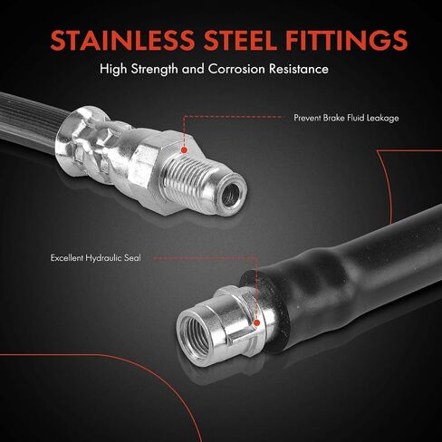 A-Premium Front Brake Hydraulic Hose Compatible with Select Mercedes-Benz and Infiniti Models - CLA250/CLA45 AMG 2014-2019, GLA250/GLA45 AMG 2015-2019, B Electric Drive 2014-2015, B250e, QX30 in Saudi Arabia