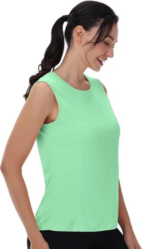 Women's Workout Tank Tops Sleeveless Athletic Shirt Loose Fit for Running Tennis Yoga in Saudi Arabia