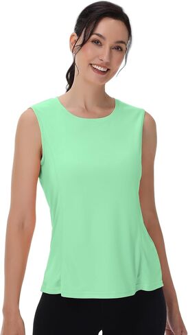 Women's Workout Tank Tops Sleeveless Athletic Shirt Loose Fit for Running Tennis Yoga in Saudi Arabia