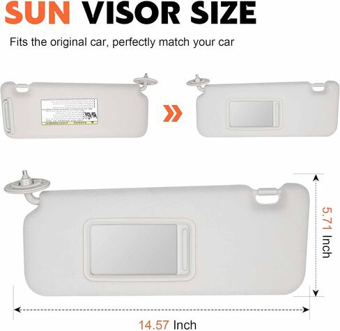 Gray Driver Left Side Sun Visor Replacement Compatible with Scion TC 2005 2006 2007 2008 2009 2010 Replace 74320-21210-B2 in Saudi Arabia