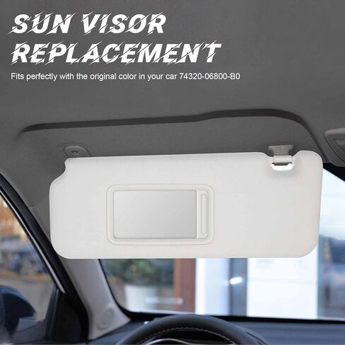 Gray Driver Left Side Sun Visor Replacement Compatible with Scion TC 2005 2006 2007 2008 2009 2010 Replace 74320-21210-B2 in Saudi Arabia