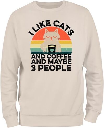 I Like Cats And Coffee Sweatshirt, Long Sleeve Casual Unisex Sweatshirt for Christmas in Saudi Arabia