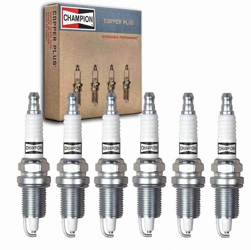 6 pc Champion Copper Plus Spark Plugs compatible with Jeep TJ 4.0L L6 1997-1998 in Saudi Arabia