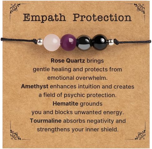 Negative Energy Protection Bracelet, Anxiety Bracelet For Women, Men, Protection Jewelry Gifts For Her, Him, Pulsera De Proteccion Para Mujer, Calming Anxiety Relief Items Crystal Beaded in Kuwait