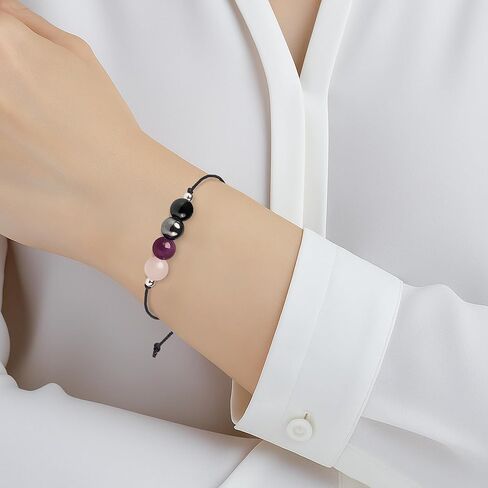 Negative Energy Protection Bracelet, Anxiety Bracelet For Women, Men, Protection Jewelry Gifts For Her, Him, Pulsera De Proteccion Para Mujer, Calming Anxiety Relief Items Crystal Beaded in Kuwait